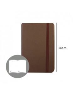 Bloco Notas Liso 14x9cm Semi Pele Castanho 116 Flh (agenda)