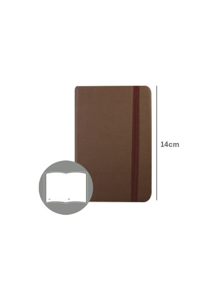 Bloco Notas Liso 14x9cm Semi Pele Castanho 116 Flh (agenda)