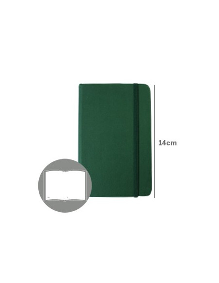 Bloco Notas Liso14x9cm Semi Pele Verde Esmeralda 116 Flh