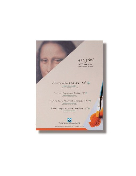 Bloco Papel Pintura Acrilica 17x24cm 420gr 20Folhas