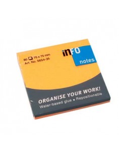 Bloco Adesivo Laranja Forte 75x75mm 80Folhas