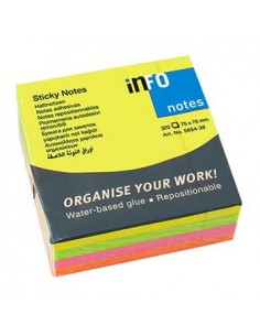 Bloco (Cubo) Adesivo Neon 75x75mm 320Folhas