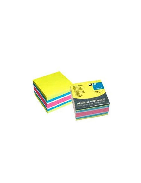 Bloco (Cubo) Adesivo Brilhante 4 Cores 75x75mm 450Folhas