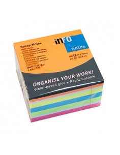 Bloco (Cubo) Adesivo Brilhante 6 Cores 75x75mm 450Folhas