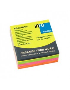 Bloco (Cubo) Adesivo Neon 50x50mm 240Folhas