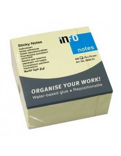 Bloco (Cubo) Adesivo Amarelo 75x75mm 400 Folhas