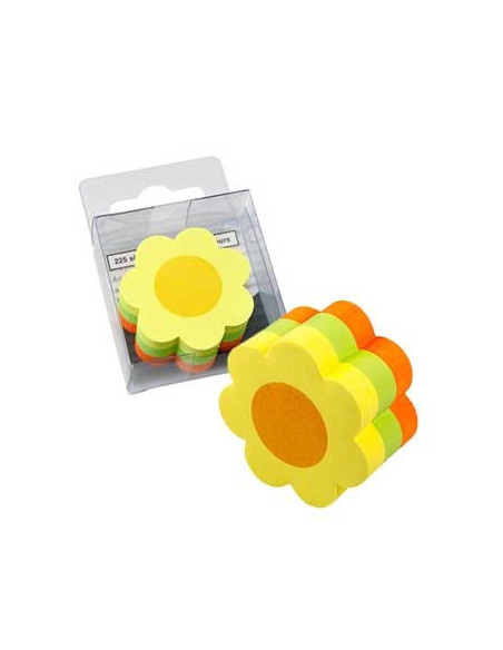 Bloco Adesivo Motivo Flor 50x50mm 3 Cores 225 Folhas
