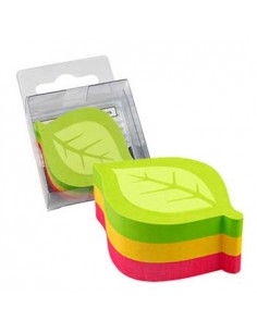Bloco Adesivo Motivo Folha 50x50mm 3 Cores 225 Folhas