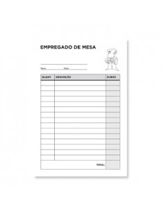 Blocos Impressos-Empregado de Mesa- 105X155 c/ Duplicado