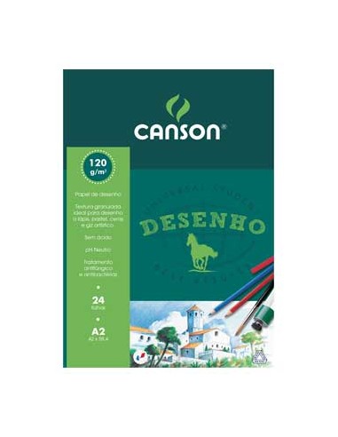 Bloco Desenho A2 Canson 120gr 24 Folhas