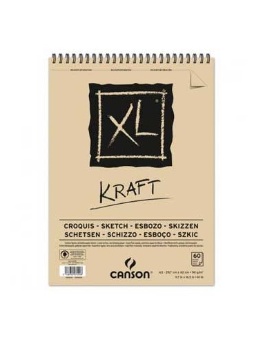 Bloco Espiralado Canson XL Kraft A3 90gr 60F