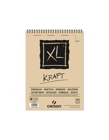 Bloco Espiralado Canson XL Kraft A3 90gr 60F