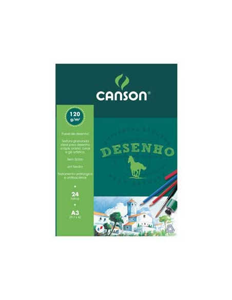 Bloco Desenho A3 Canson 120gr 24 Folhas