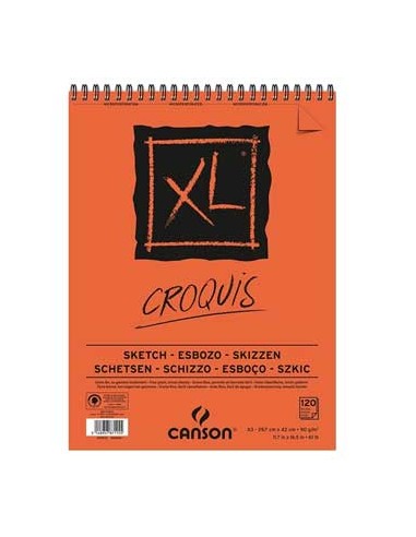 Bloco Espiralado A3 Canson XL Croquis  90gr 120 Folhas