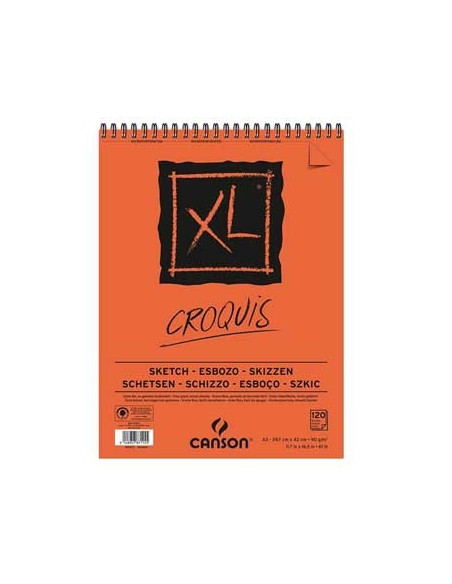 Bloco Espiralado A3 Canson XL Croquis  90gr 120 Folhas