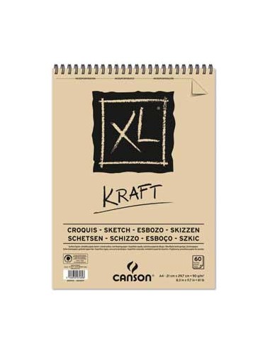 Bloco Espiralado Canson XL Kraft A4 90gr 60F