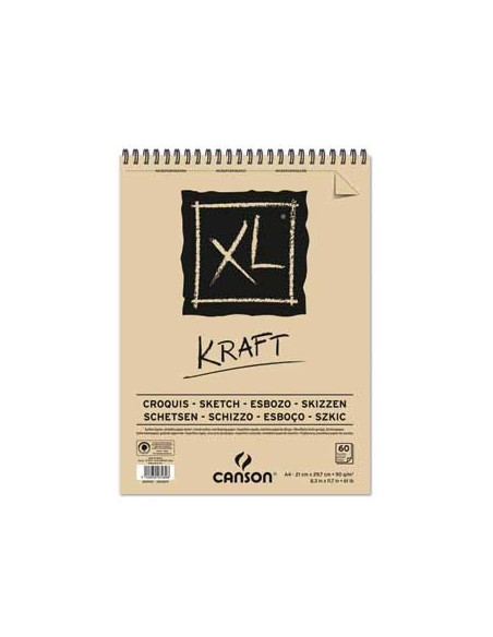 Bloco Espiralado Canson XL Kraft A4 90gr 60F