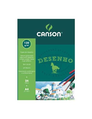 Bloco Desenho A4 Canson 120gr 24 Folhas