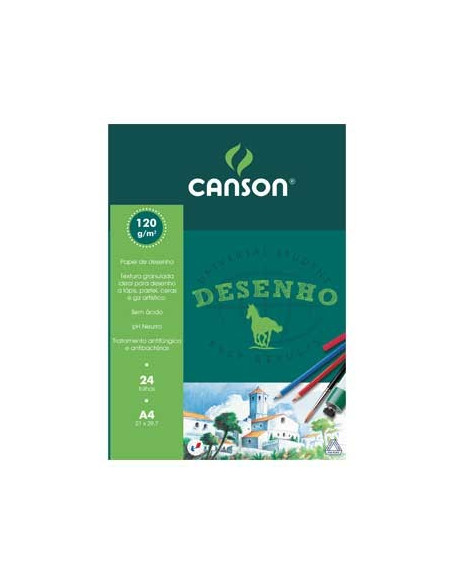 Bloco Desenho A4 Canson 120gr 24 Folhas