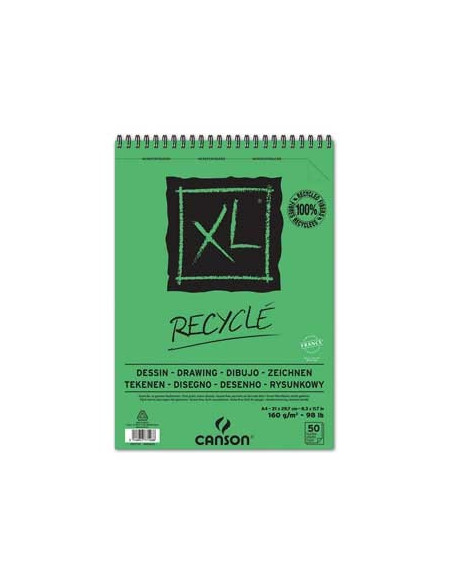 Bloco Espiralado Canson XL Recycle A4 160gr 50F