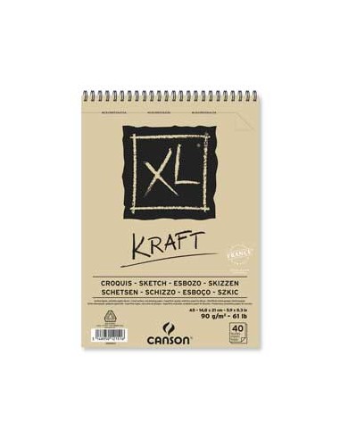 Bloco Espiralado Canson XL Kraft A5 90gr 40F