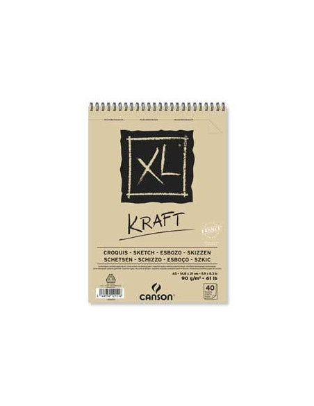 Bloco Espiralado Canson XL Kraft A5 90gr 40F