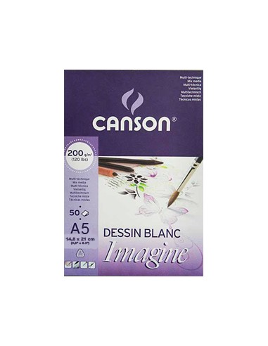 Bloco Desenho A5 14,8cmx21cm Canson Imagine Fino 200gr-50fl