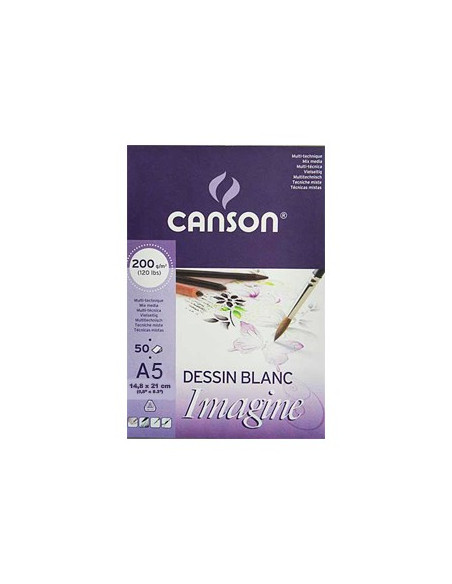 Bloco Desenho A5 14,8cmx21cm Canson Imagine Fino 200gr-50fl