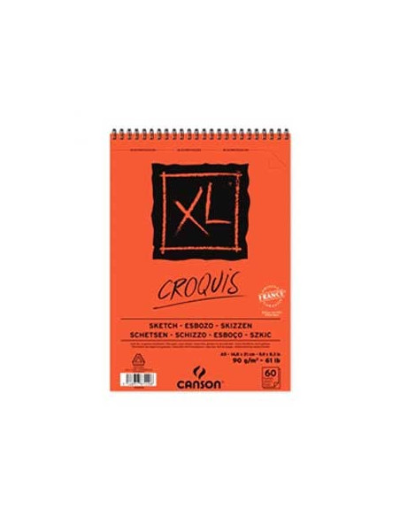 Bloco Espiralado Canson XL Croquis A5 90gr 60Fls