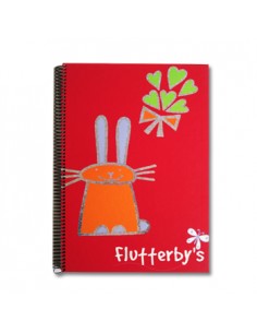 Caderno Espiral Capa Dura Flutterbys A4 Quadriculado 80 Fls
