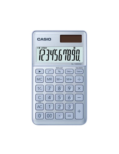 Calculadora de Bolso Casio SL1000SCBU Azul Claro 10 Digitos