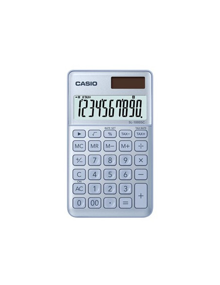 Calculadora de Bolso Casio SL1000SCBU Azul Claro 10 Digitos