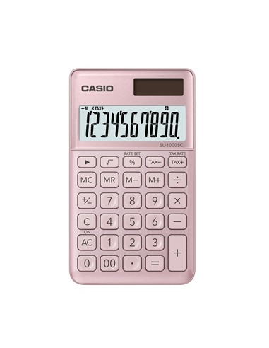 Calculadora de Bolso Casio SL1000SCPK Rosa Claro10 Digitos