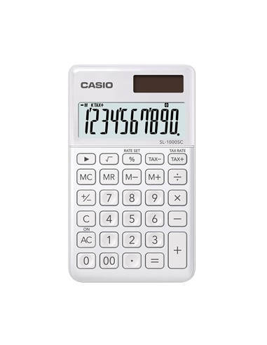 Calculadora de Bolso Casio SL1000SCWE Branco 10 Digitos