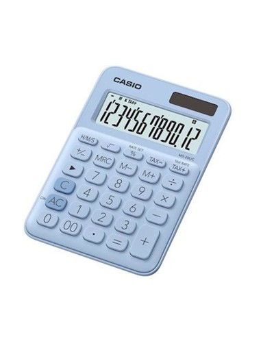 Calculadora de Secretaria Casio MS20UCLB Azul Claro12Digitos