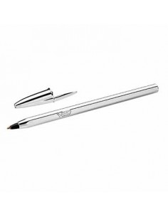 Esferografica Ball Point BICMedium prateada cor preto cx20