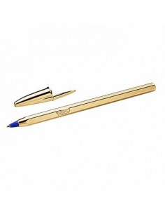 Esferografica Ball Point BICMedium dourada cor Azul cx20