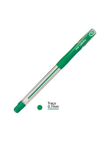 Esferografica Uni Lakubo SG100 Ruber Grip 0,7mm Verde Cx 12u