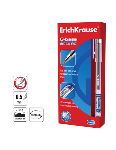 Esferográfica Gel EK GBase Azul Pack 12un