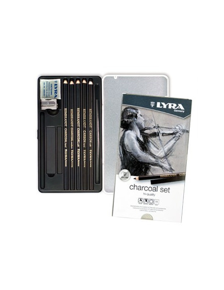 Lápis LYRA Rembrandt Set Carvão Cx Metal 11un