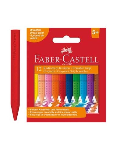 Lapis de Cera Faber-Castell Grip 12 Cores