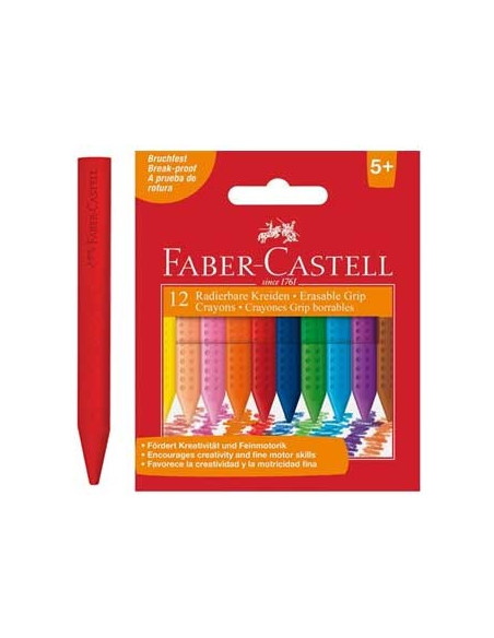 Lapis de Cera Faber-Castell Grip 12 Cores