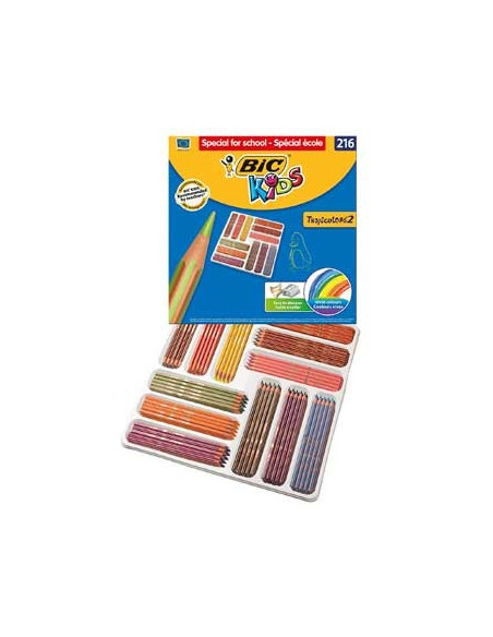 Lápis Cor 18cm Bic Kids Tropicolors Caixa Escolar 216un