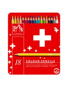 Lapis Cor Caran DAche Swisscolor Cx Metalica 18 Cores