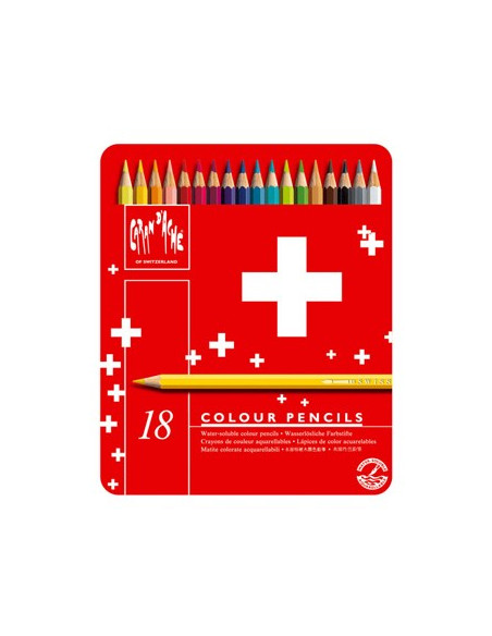 Lapis Cor Caran DAche Swisscolor Cx Metalica 18 Cores