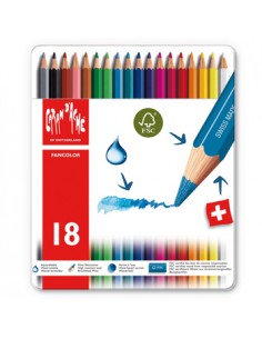 Lapis Cor Caran DAche Fancolor Cx Metalica 18 Cores