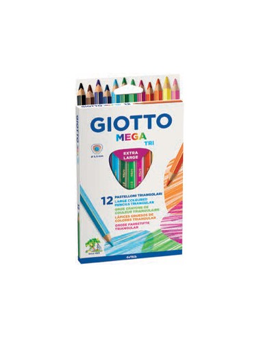 Lapis Cor 18cm Giotto Mega Tri Caixa 12un