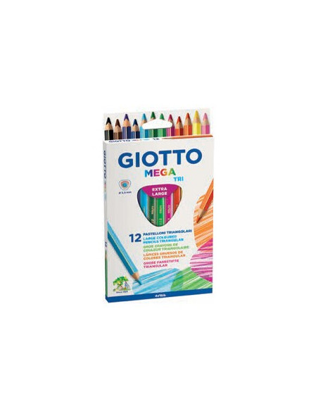 Lapis Cor 18cm Giotto Mega Tri Caixa 12un