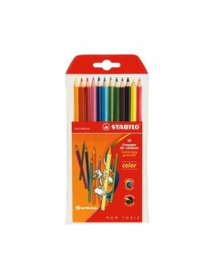 Lapis Cor 18cm Stabilo Color Carteira Plastica 12un