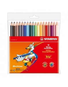 Lapis Cor 18cm Stabilo Color Carteira Plastica 18un